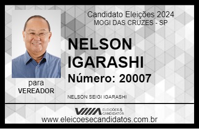 Candidato NELSON IGARASHI 2024 - MOGI DAS CRUZES - Eleições