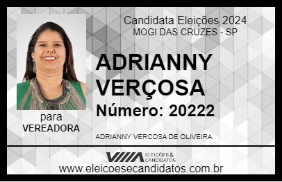 Candidato ADRIANNY VERÇOSA 2024 - MOGI DAS CRUZES - Eleições