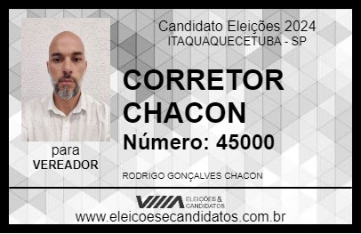 Candidato CORRETOR CHACON 2024 - ITAQUAQUECETUBA - Eleições