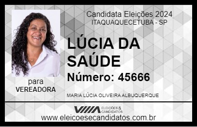 Candidato LÚCIA DA SAÚDE 2024 - ITAQUAQUECETUBA - Eleições