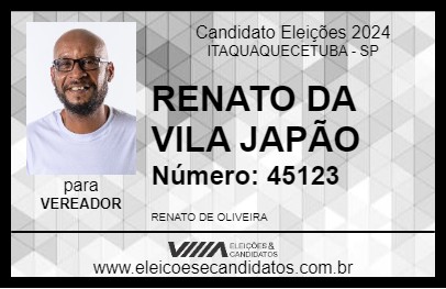 Candidato RENATO DA VILA JAPÃO 2024 - ITAQUAQUECETUBA - Eleições