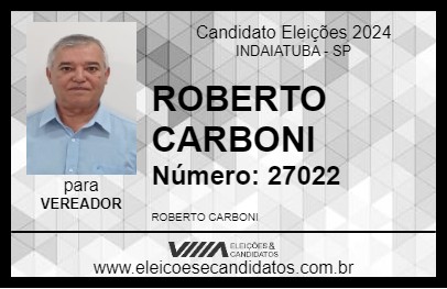 Candidato ROBERTO CARBONI 2024 - INDAIATUBA - Eleições