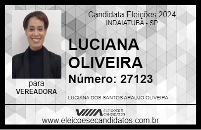 Candidato LUCIANA OLIVEIRA 2024 - INDAIATUBA - Eleições