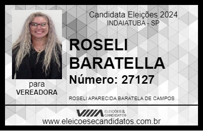 Candidato ROSELI BARATELLA 2024 - INDAIATUBA - Eleições