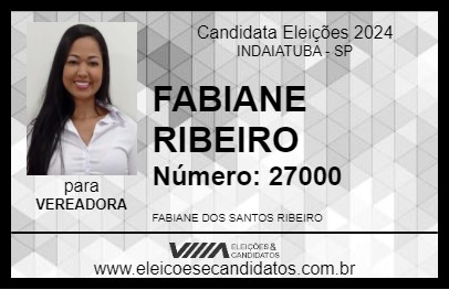 Candidato FABIANE RIBEIRO 2024 - INDAIATUBA - Eleições