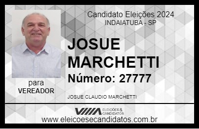 Candidato JOSUE MARCHETTI 2024 - INDAIATUBA - Eleições