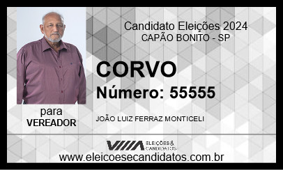 Candidato CORVO 2024 - CAPÃO BONITO - Eleições