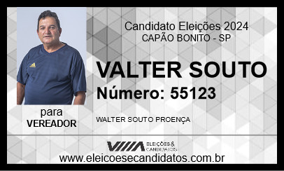 Candidato VALTER SOUTO 2024 - CAPÃO BONITO - Eleições