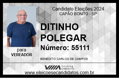 Candidato DITINHO POLEGAR 2024 - CAPÃO BONITO - Eleições