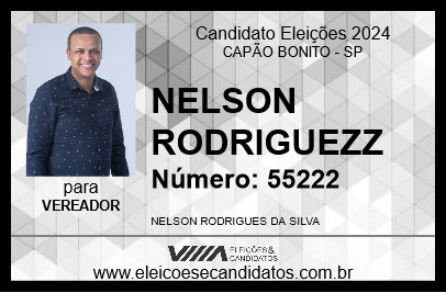 Candidato NELSON RODRIGUEZZ 2024 - CAPÃO BONITO - Eleições