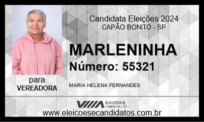 Candidato MARLENINHA 2024 - CAPÃO BONITO - Eleições