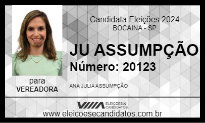 Candidato JU ASSUMPÇÃO 2024 - BOCAINA - Eleições