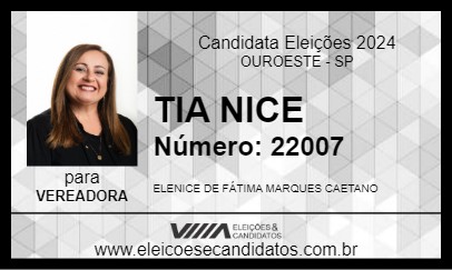 Candidato TIA NICE 2024 - OUROESTE - Eleições