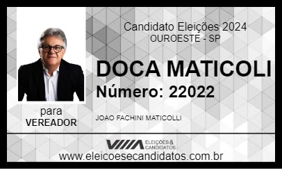 Candidato DOCA MATICOLI 2024 - OUROESTE - Eleições