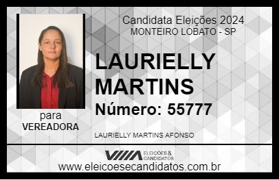 Candidato LAURIELLY MARTINS 2024 - MONTEIRO LOBATO - Eleições