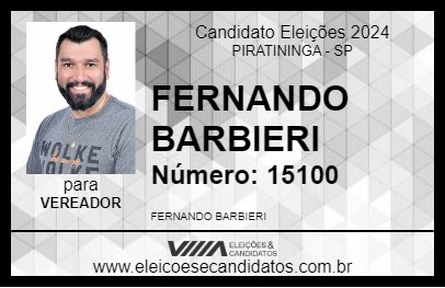 Candidato FERNANDO BARBIERI 2024 - PIRATININGA - Eleições