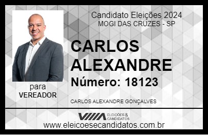 Candidato CARLOS ALEXANDRE 2024 - MOGI DAS CRUZES - Eleições