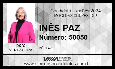 Candidato INÊS PAZ 2024 - MOGI DAS CRUZES - Eleições