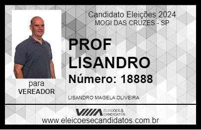 Candidato PROF LISANDRO 2024 - MOGI DAS CRUZES - Eleições