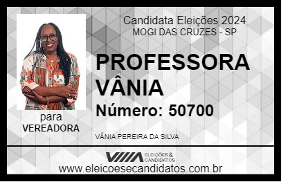 Candidato PROFESSORA VÂNIA 2024 - MOGI DAS CRUZES - Eleições