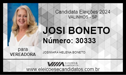 Candidato JOSI BONETO 2024 - VALINHOS - Eleições