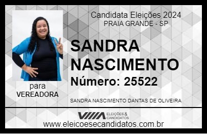 Candidato SANDRA NASCIMENTO 2024 - PRAIA GRANDE - Eleições