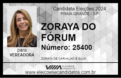 Candidato ZORAYA DO SAMAMBAIA 2024 - PRAIA GRANDE - Eleições