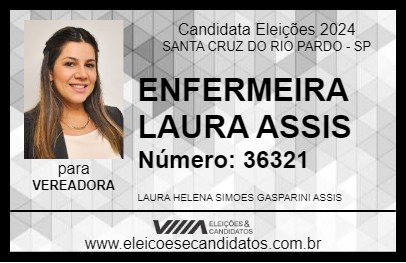 Candidato ENFERMEIRA LAURA ASSIS 2024 - SANTA CRUZ DO RIO PARDO - Eleições