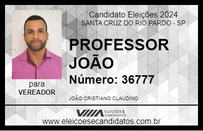 Candidato PROFESSOR JOÃO 2024 - SANTA CRUZ DO RIO PARDO - Eleições