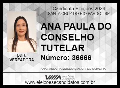 Candidato ANA PAULA RAIMUNDO BIANCHI 2024 - SANTA CRUZ DO RIO PARDO - Eleições