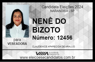 Candidato NENÊ DO BIZOCO 2024 - NARANDIBA - Eleições