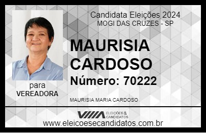 Candidato MAURISIA CARDOSO 2024 - MOGI DAS CRUZES - Eleições