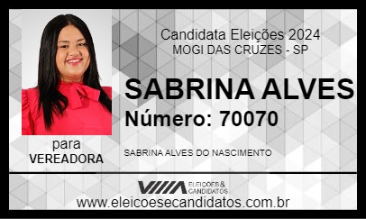 Candidato SABRINA ALVES 2024 - MOGI DAS CRUZES - Eleições