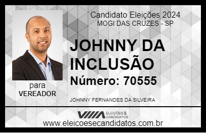 Candidato JOHNNY DA INCLUSÃO 2024 - MOGI DAS CRUZES - Eleições