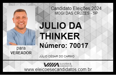 Candidato JULIO DA THINKER 2024 - MOGI DAS CRUZES - Eleições