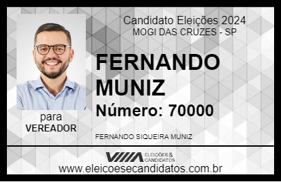 Candidato FERNANDO MUNIZ 2024 - MOGI DAS CRUZES - Eleições