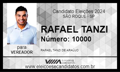 Candidato RAFAEL TANZI 2024 - SÃO ROQUE - Eleições