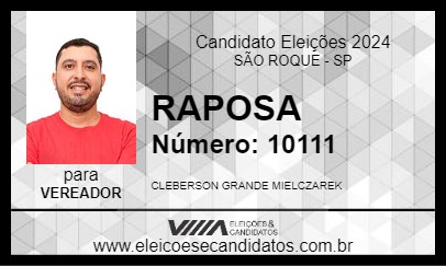 Candidato RAPOSA 2024 - SÃO ROQUE - Eleições