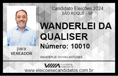 Candidato WANDERLEI DA QUALISER 2024 - SÃO ROQUE - Eleições