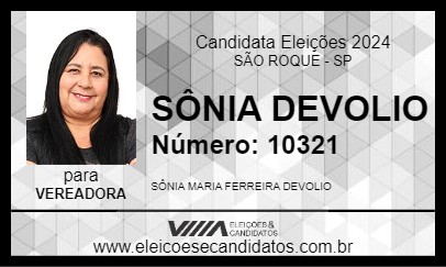 Candidato SÔNIA DEVOLIO 2024 - SÃO ROQUE - Eleições