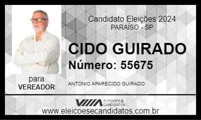 Candidato CIDO GUIRADO 2024 - PARAÍSO - Eleições