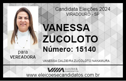 Candidato VANESSA ZUCOLOTO 2024 - VIRADOURO - Eleições