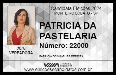 Candidato PATRICIA DA PASTELARIA 2024 - MONTEIRO LOBATO - Eleições