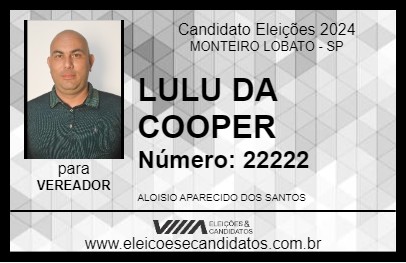 Candidato LULU DA COOPER 2024 - MONTEIRO LOBATO - Eleições