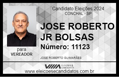 Candidato JOSE ROBERTO JR BOLSAS 2024 - CONCHAL - Eleições