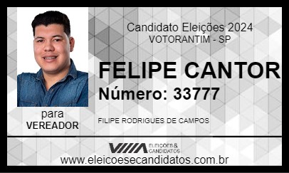 Candidato FELIPE CANTOR 2024 - VOTORANTIM - Eleições