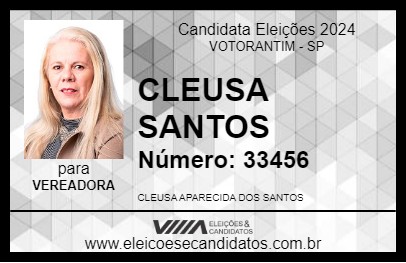 Candidato CLEUSA SANTOS 2024 - VOTORANTIM - Eleições