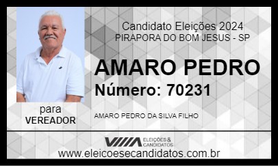 Candidato AMARO PEDRO 2024 - PIRAPORA DO BOM JESUS - Eleições