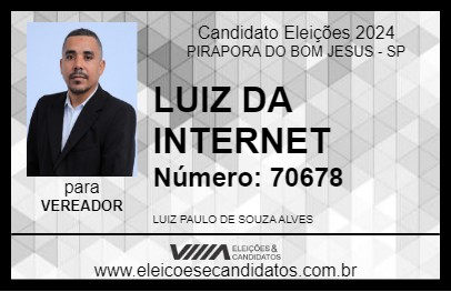 Candidato LUIZ DA INTERNET 2024 - PIRAPORA DO BOM JESUS - Eleições