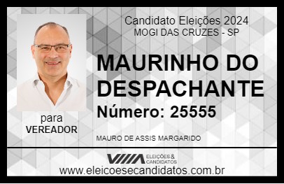 Candidato MAURINHO DO DESPACHANTE 2024 - MOGI DAS CRUZES - Eleições